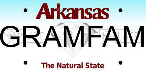 GRAMFAM Arkansas License Plate