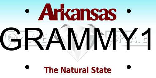 GRAMMY1 Arkansas License Plate