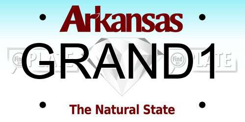 GRAND1 Arkansas License Plate