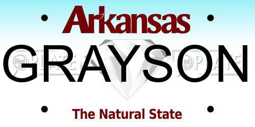 GRAYSON Arkansas License Plate