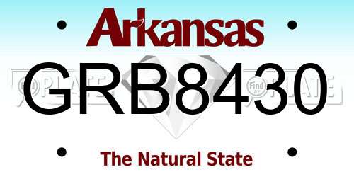 GRB8430 Arkansas License Plate
