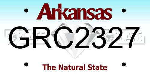 GRC2327 Arkansas License Plate