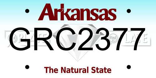 GRC2377 Arkansas License Plate