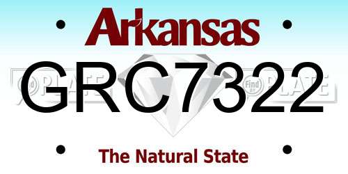 GRC7322 Arkansas License Plate