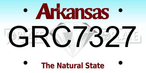 GRC7327 Arkansas License Plate