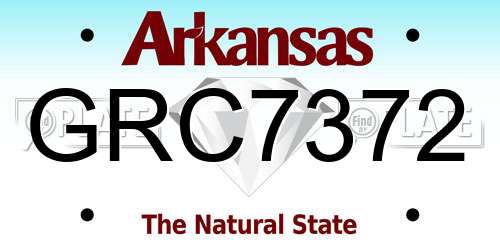 GRC7372 Arkansas License Plate