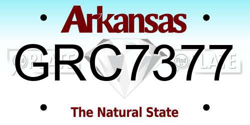 GRC7377 Arkansas License Plate
