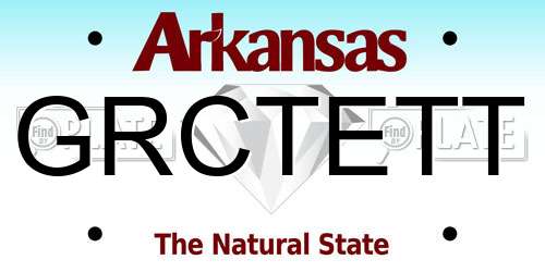 GRCTETT Arkansas License Plate