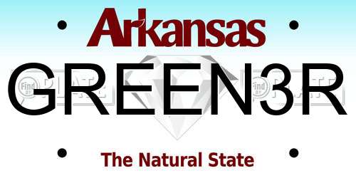 GREEN3R Arkansas License Plate