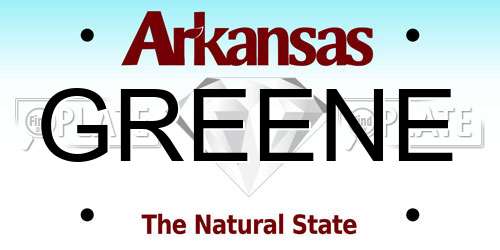 GREENE Arkansas License Plate