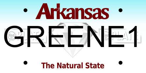 GREENE1 Arkansas License Plate