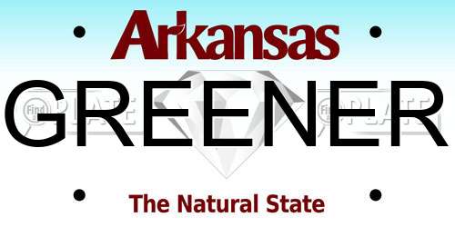GREENER Arkansas License Plate