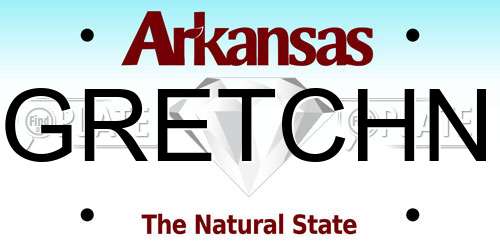 GRETCHN Arkansas License Plate