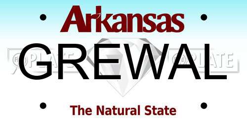 GREWAL Arkansas License Plate