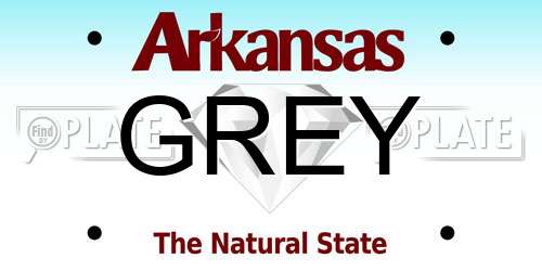 GREY Arkansas License Plate