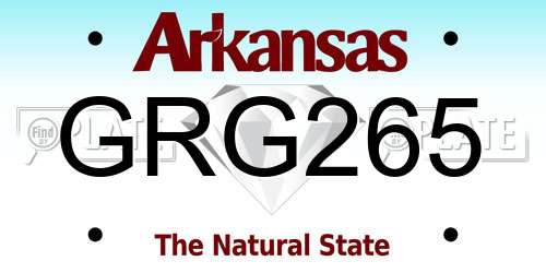 GRG265 Arkansas License Plate