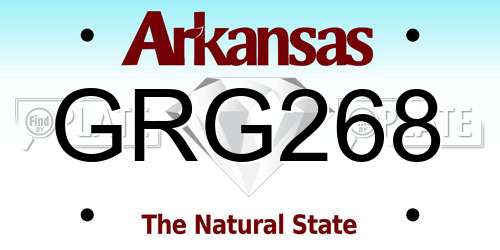 GRG268 Arkansas License Plate