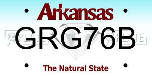 GRG76B Arkansas License Plate