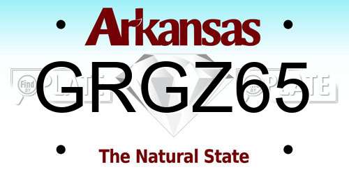 GRGZ65 Arkansas License Plate