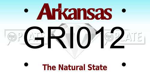 GRI012 Arkansas License Plate
