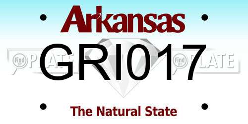 GRI017 Arkansas License Plate