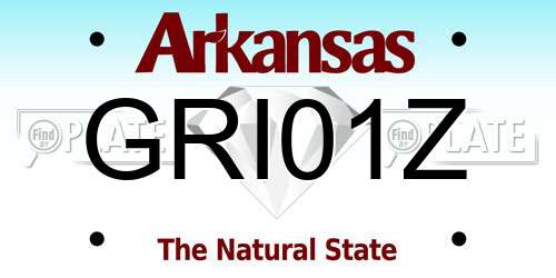 GRI01Z Arkansas License Plate