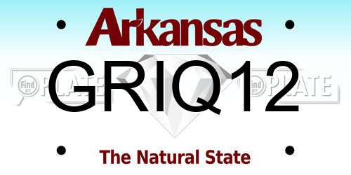 GRIQ12 Arkansas License Plate