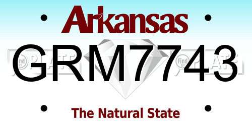 GRM7743 Arkansas License Plate