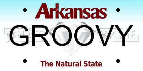 GROOVY Arkansas License Plate