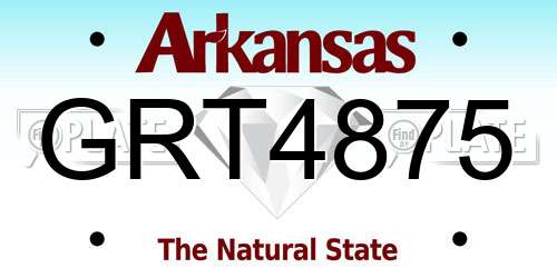GRT4875 Arkansas License Plate