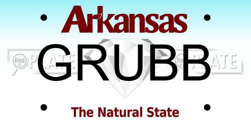 GRUBB Arkansas License Plate