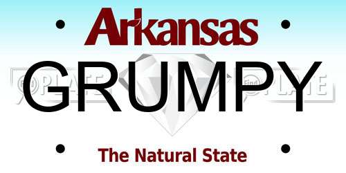 GRUMPY Arkansas License Plate