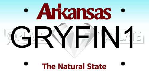 GRYFIN1 Arkansas License Plate