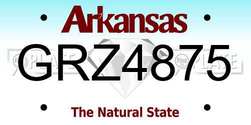 GRZ4875 Arkansas License Plate