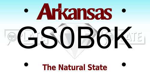 GS0B6K Arkansas License Plate