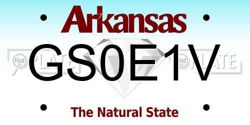 GS0E1V Arkansas License Plate