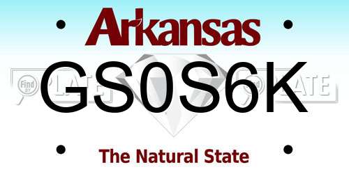 GS0S6K Arkansas License Plate