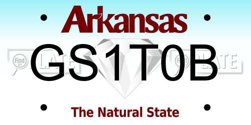 GS1T0B Arkansas License Plate