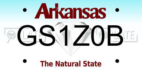 GS1Z0B Arkansas License Plate