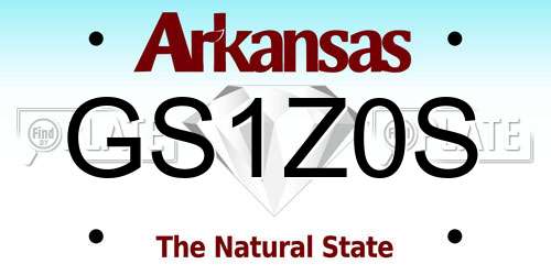 GS1Z0S Arkansas License Plate
