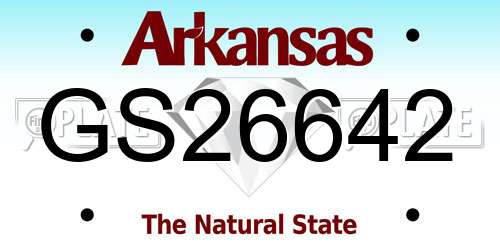GS26642 Arkansas License Plate