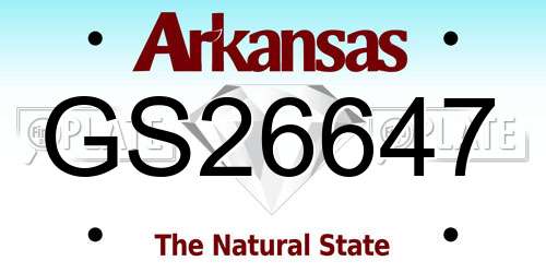 GS26647 Arkansas License Plate