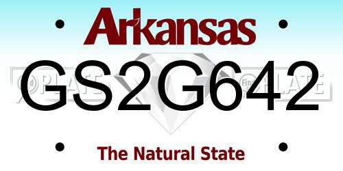 GS2G642 Arkansas License Plate