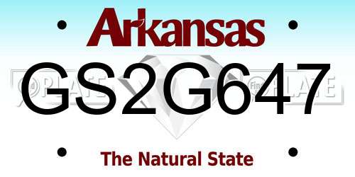 GS2G647 Arkansas License Plate