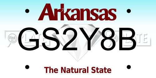GS2Y8B Arkansas License Plate