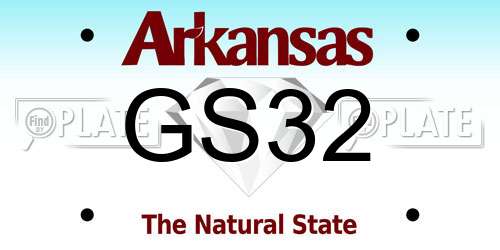 GS32 Arkansas License Plate