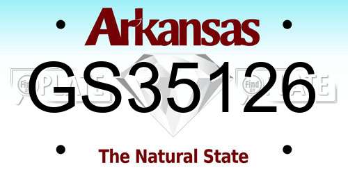 GS35126 Arkansas License Plate