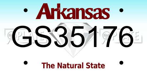 GS35176 Arkansas License Plate