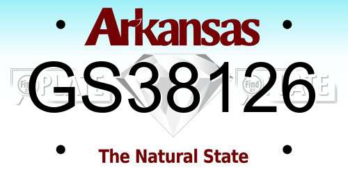 GS38126 Arkansas License Plate