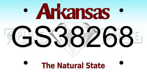 GS38268 Arkansas License Plate